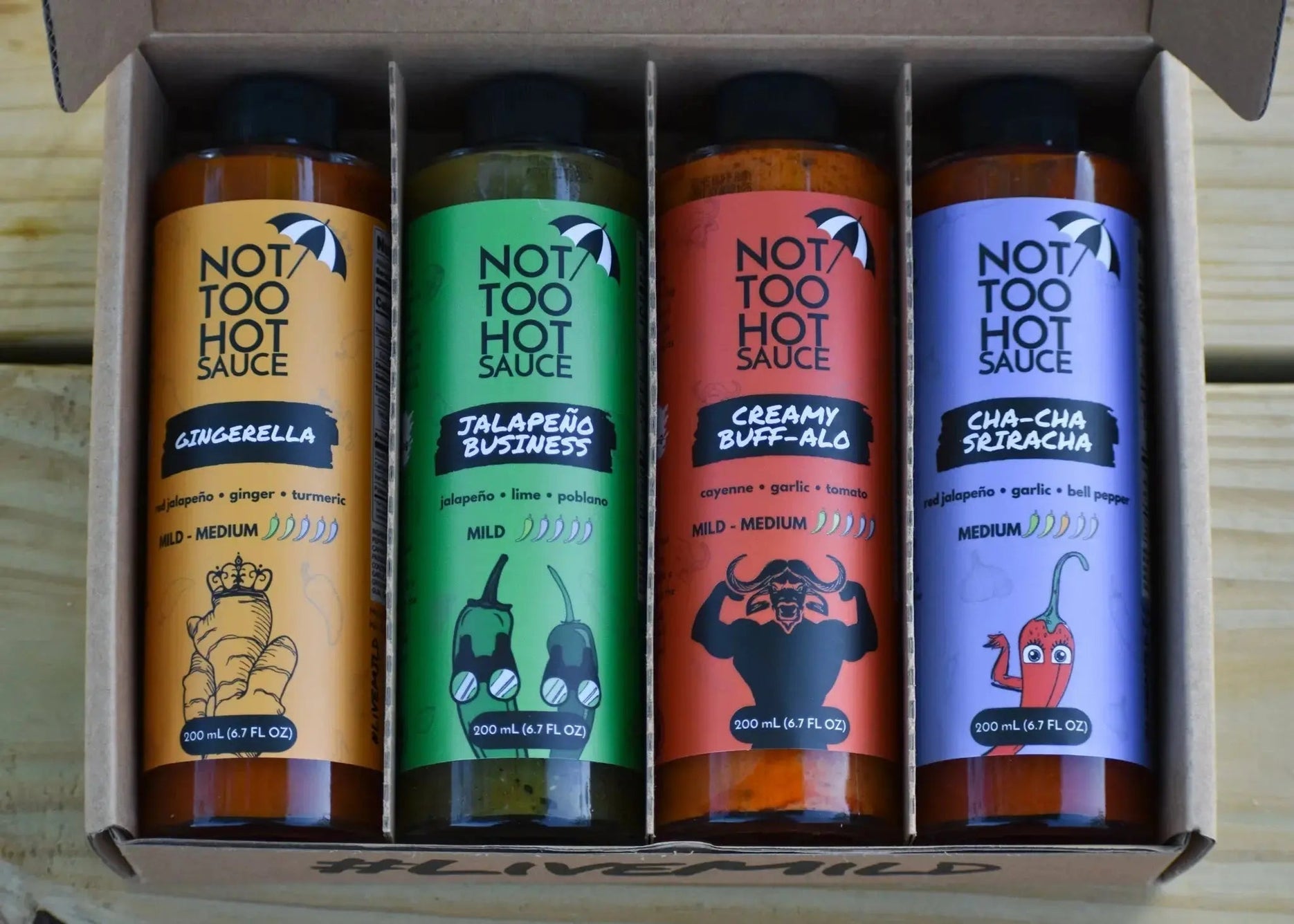 Classic Hot Sauce Variety Pack - Try for $2 per Bottle Not Too Hot Sauce